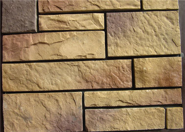 Pedra artificial da parede do falso colorido claro da textura com sabor original rico