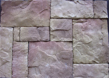 Pedra artificial da parede do retângulo múltiplo da cor com textura clara